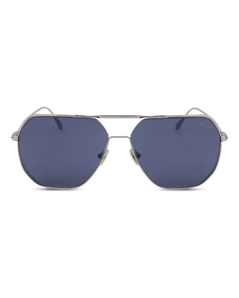 Tom Ford Sonnenbrille mit geometrischem Gestell - Silber Silber