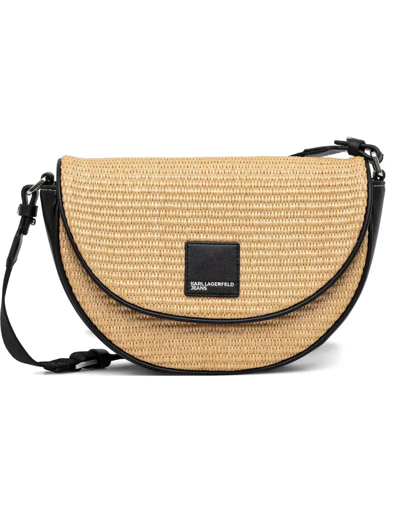 Karl Lagerfeld raffia cross body bag - Nude Nude