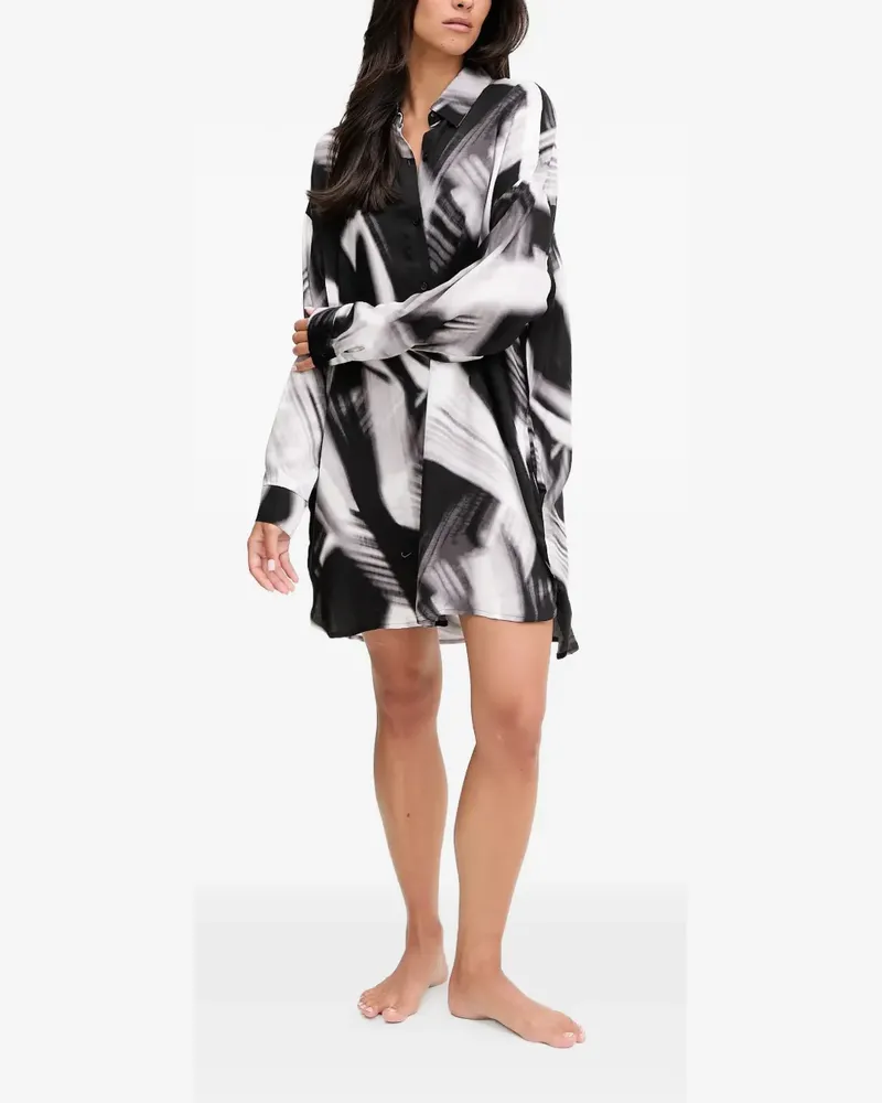 DKNY Nachthemd mit Print - Schwarz Schwarz