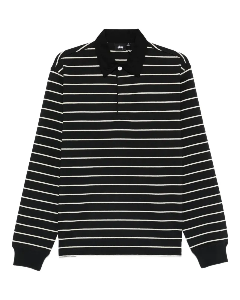 Stüssy Gestreiftes Poloshirt - Schwarz Schwarz