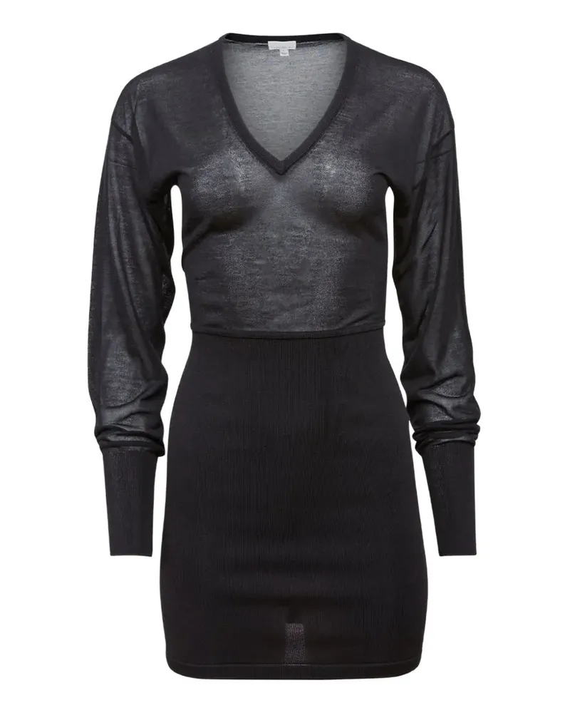 Fleur Du Mal Kleid mit V-Ausschnitt - Schwarz Schwarz