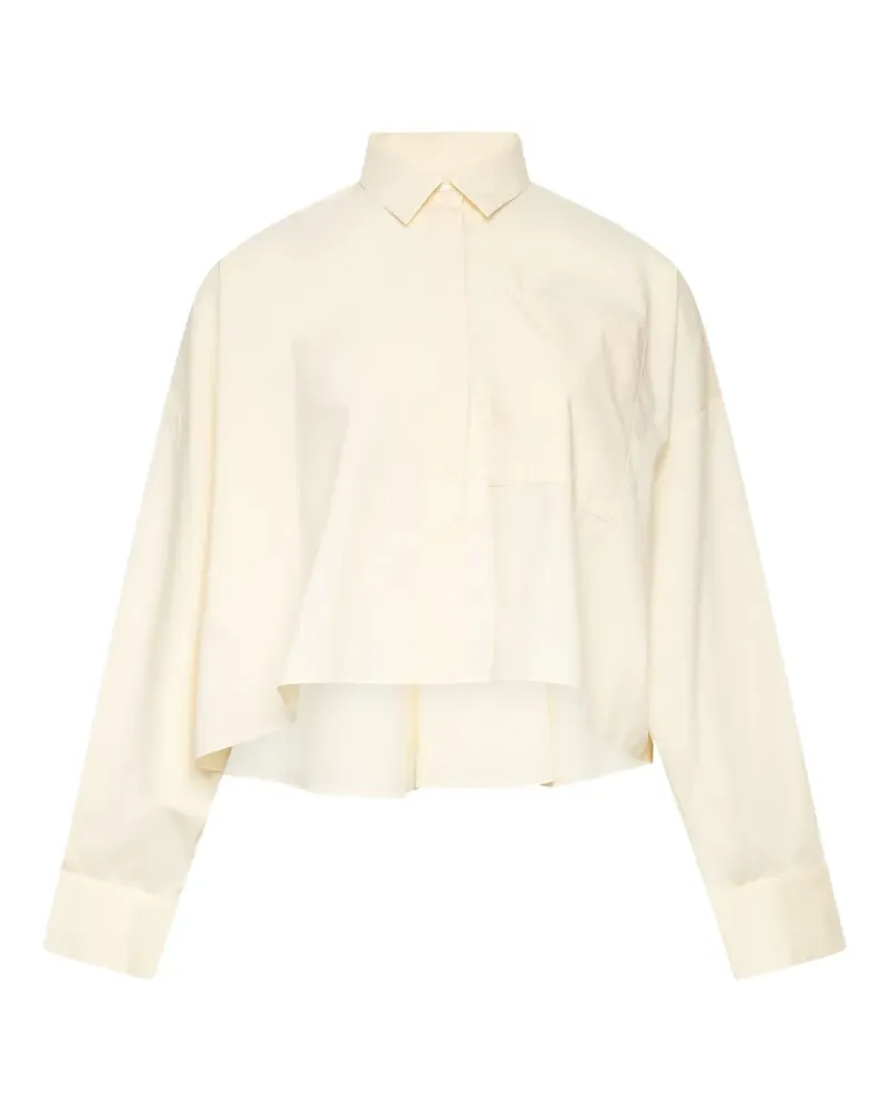 ENFÖLD stepped-hem chest-pocket shirt - Nude Nude