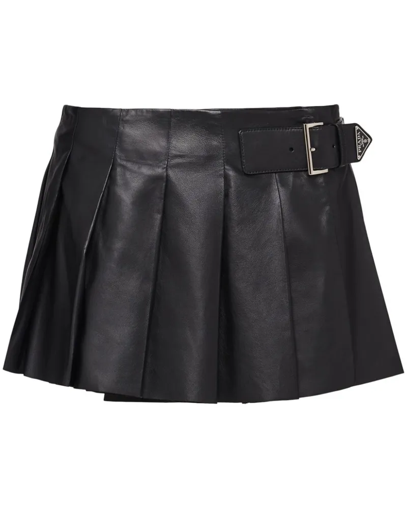 Prada Minirock mit Falten - Schwarz Schwarz