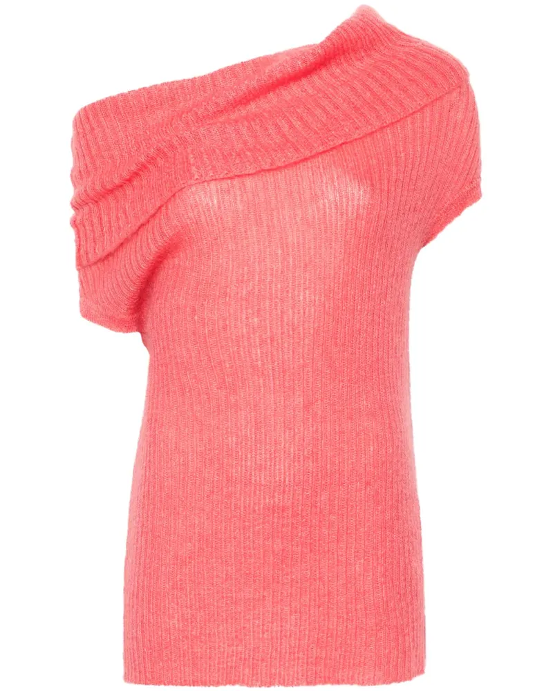 Yohji Yamamoto Pullunder mit Wasserfallkragen - Rosa Rosa