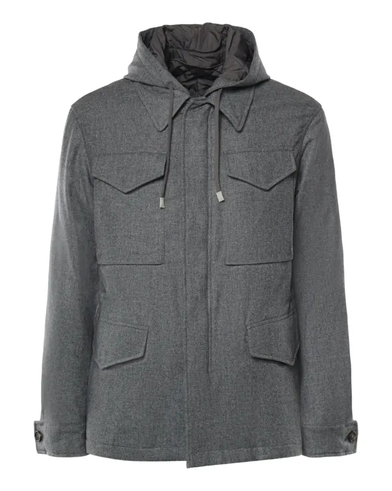 Eleventy Kapuzenjacke mit aufgesetzten Taschen - Grau Grau