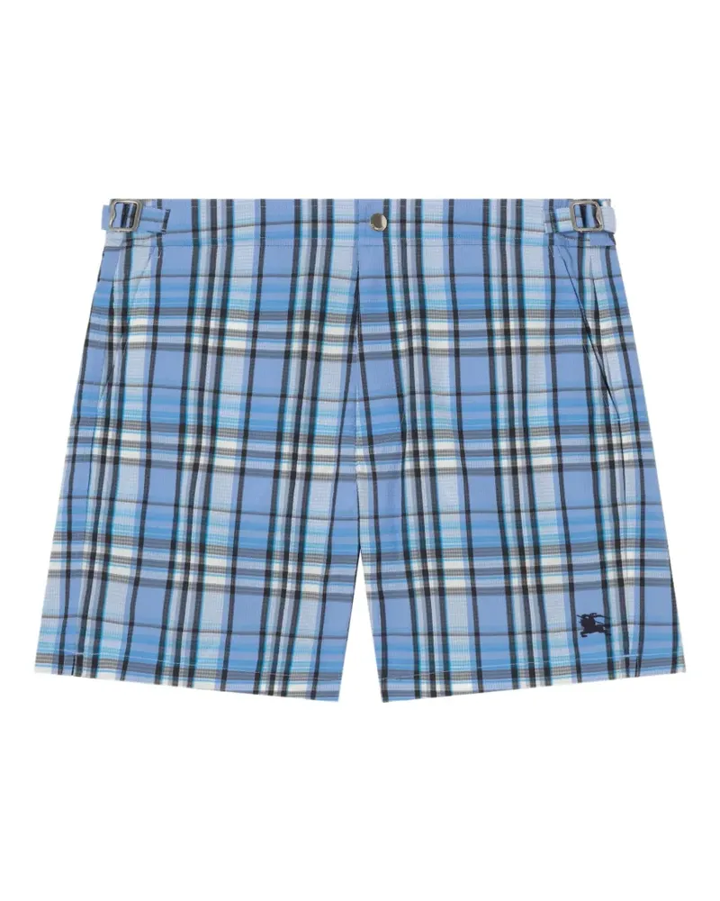 Burberry Karierte Badeshorts aus Seersucker - Blau Blau