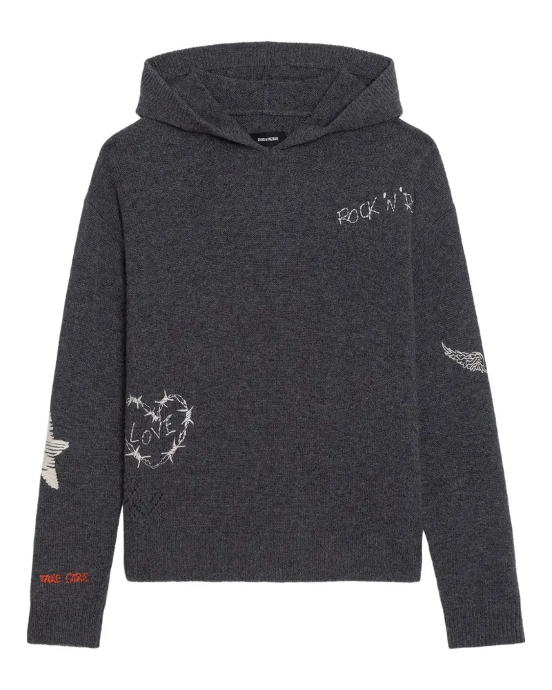 Zadig & Voltaire Bestickter Markyz Hoodie - Grau Grau