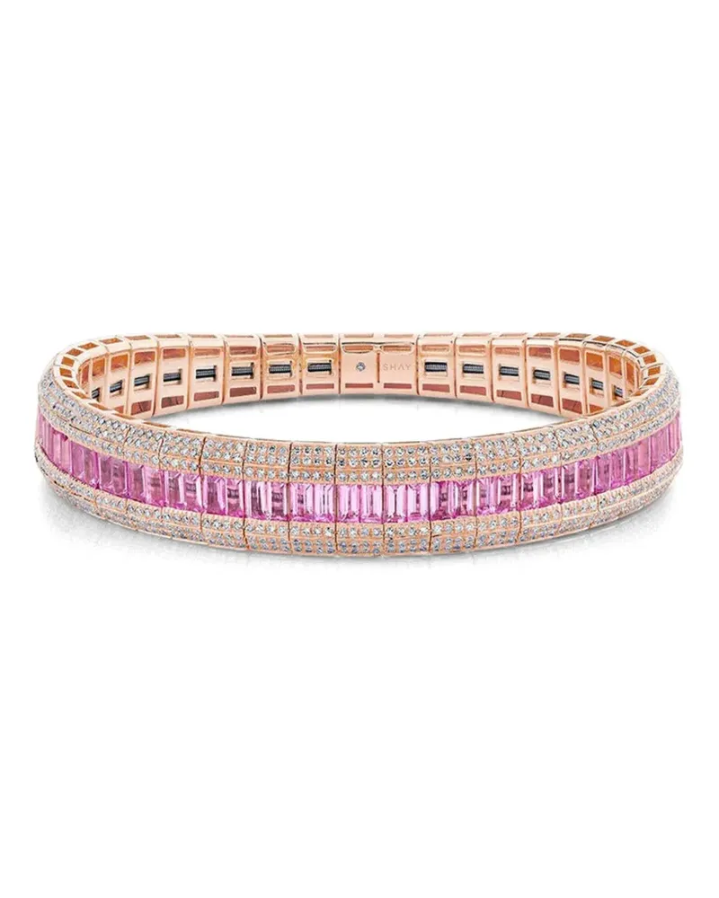 SHAY 18kt Scales Rotgoldarmband mit Diamanten und Saphir - Rosa Rosa