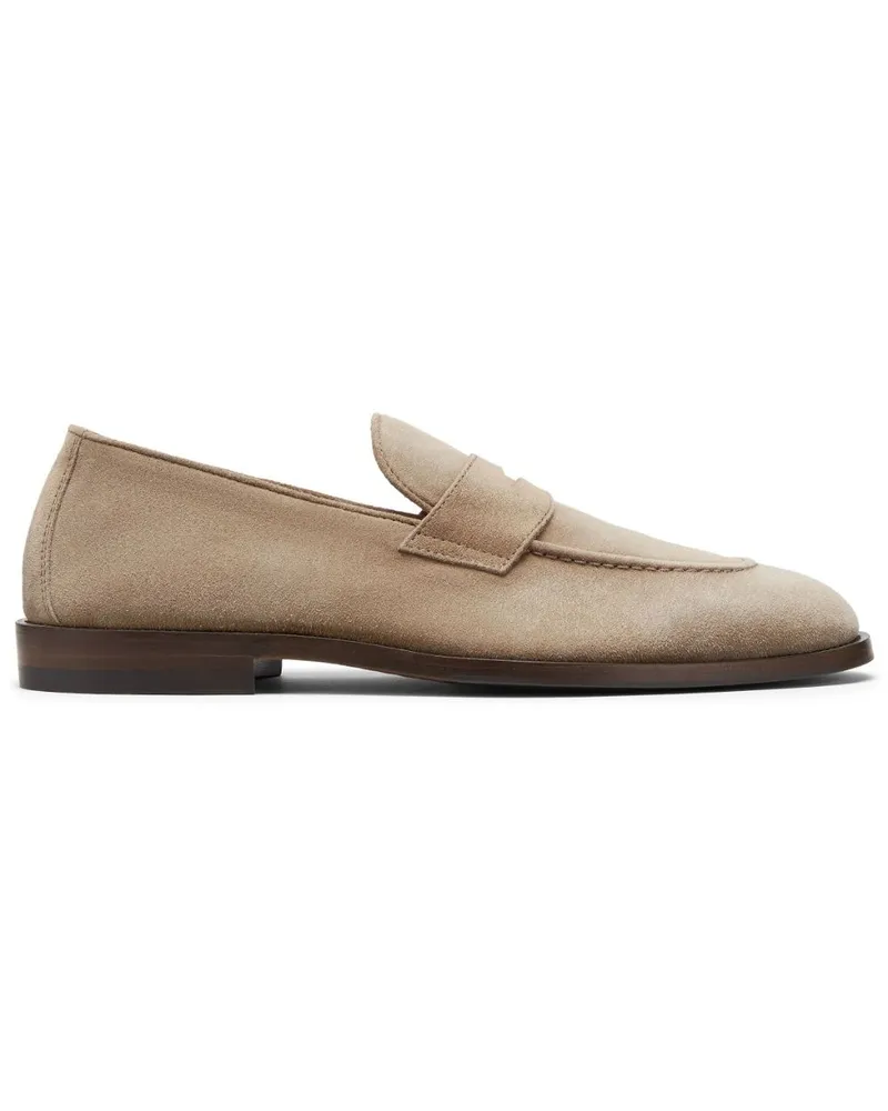 Brunello Cucinelli Penny-Loafer aus Wildleder - Nude Nude