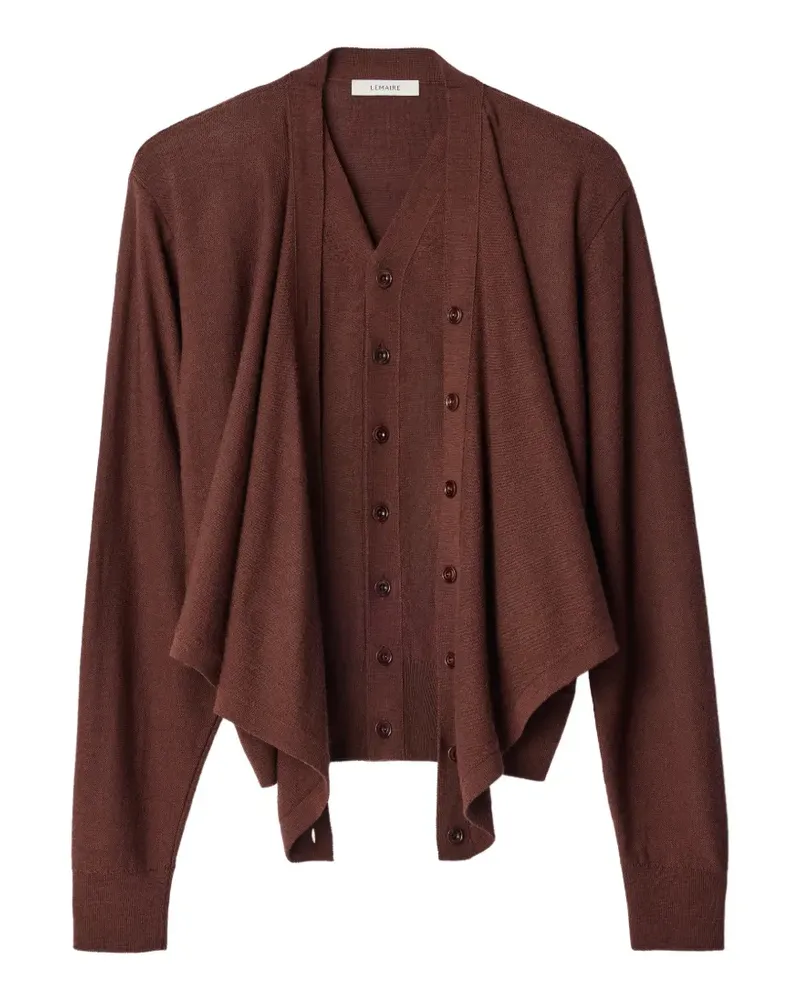 Christophe Lemaire Cardigan mit Trompe oeil-Muster - Braun Braun