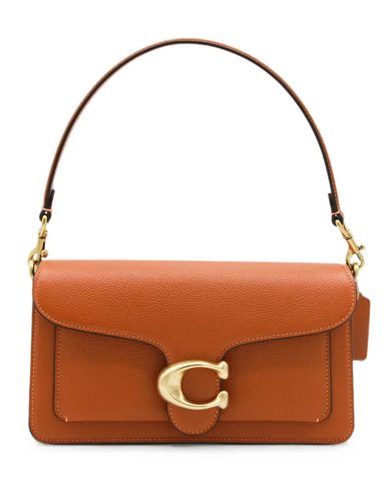 Coach logo-plaque leather shoulder bag - Braun Braun