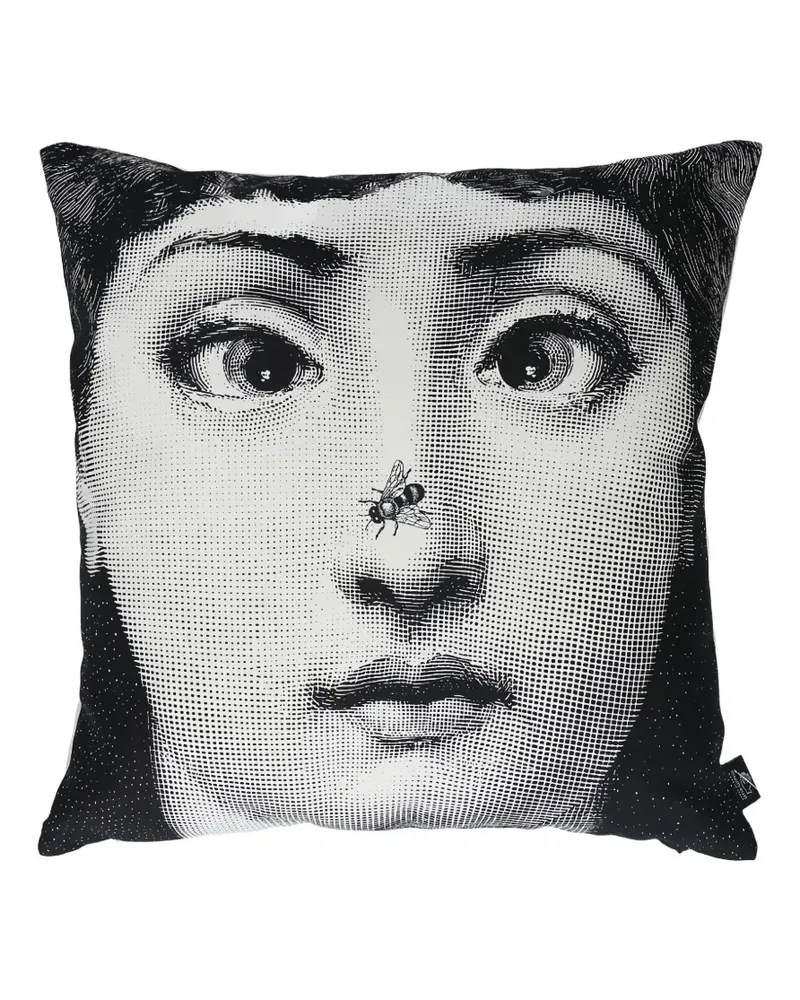 Fornasetti Ape photograph-print cushion - Schwarz Schwarz