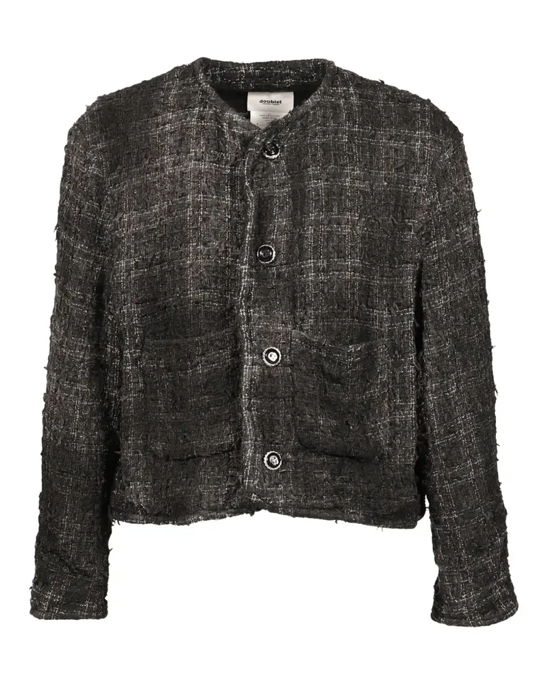 Doublet Ausgefranste Tweed-Jacke - Schwarz Schwarz