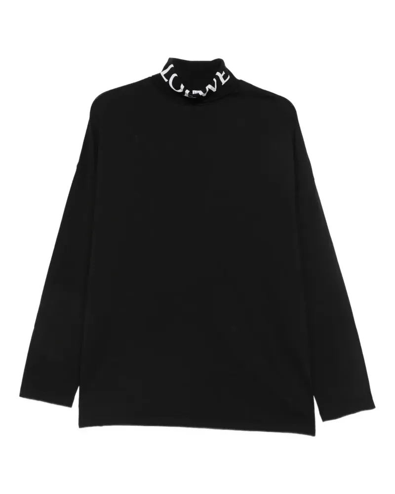 Loewe Rollkragenpullover mit Logo-Print - Schwarz Schwarz