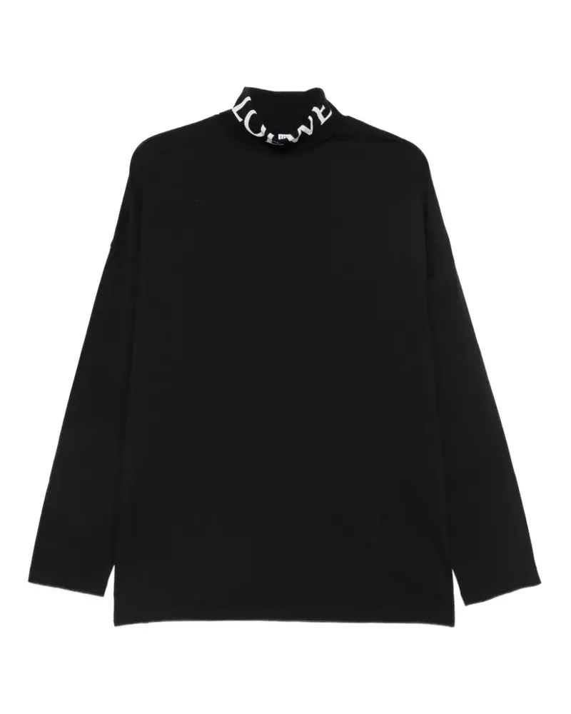 Loewe Rollkragenpullover mit Logo-Print - Schwarz Schwarz
