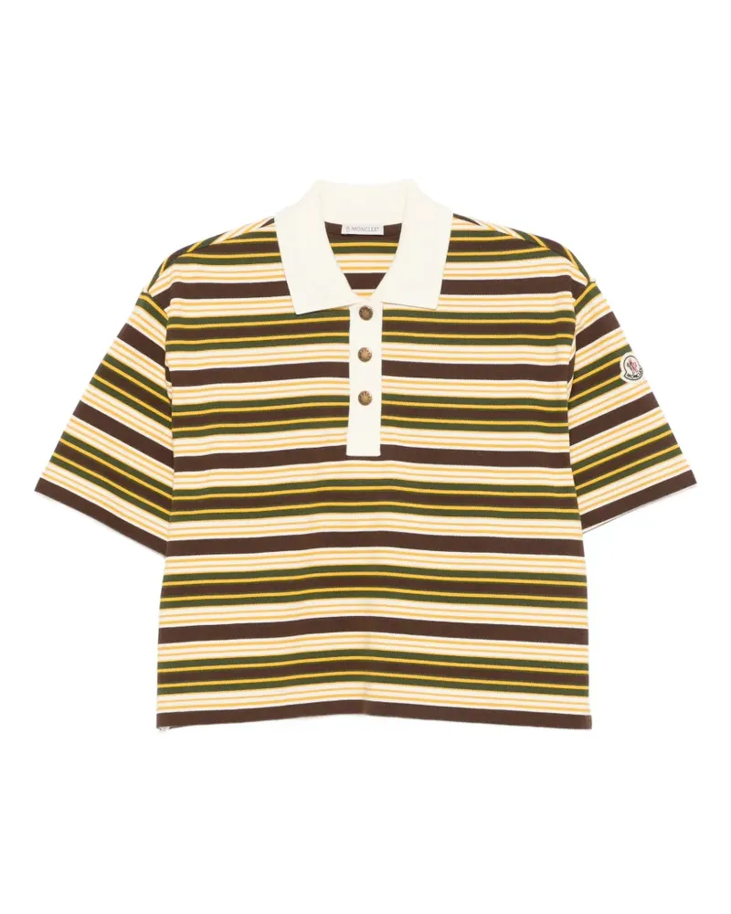 Moncler Manica Corta striped short-sleeve polo shirt - Braun Braun