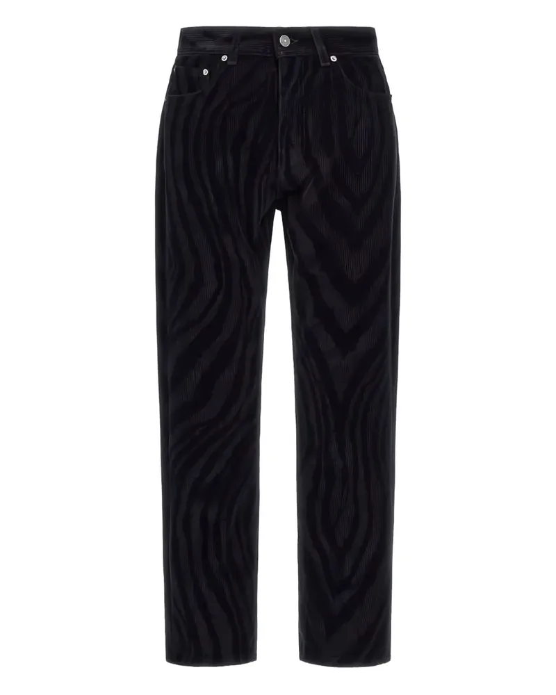 Roberto Cavalli Samthose mit Zebra-Print - Schwarz Schwarz