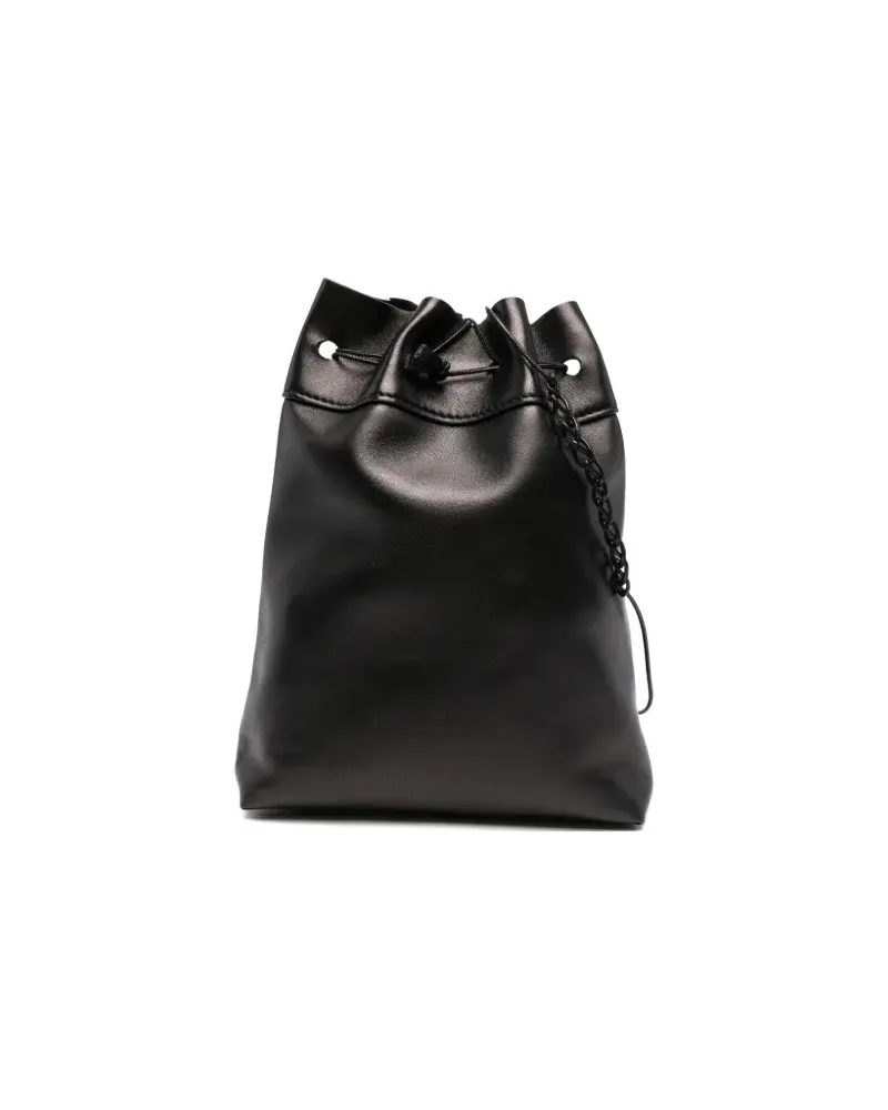 forte_forte Umhängetasche mit Kordelzug - Schwarz Schwarz