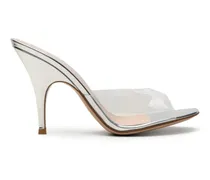 Sofia metallic transparent-strap mules - Weiß
