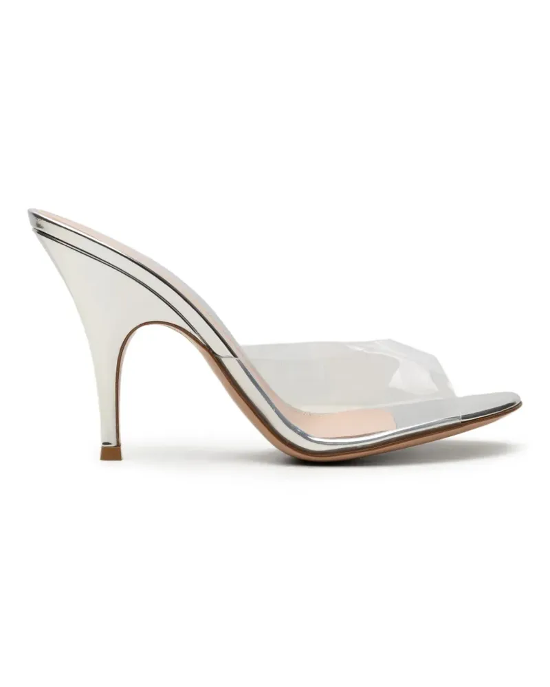 Gianvito Rossi Sofia metallic transparent-strap mules - Weiß Weiß