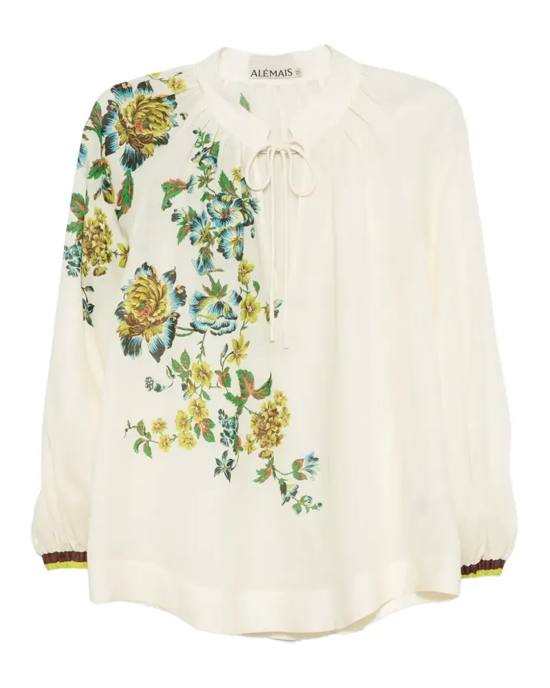ALEMAIS Phyllis Bluse mit Blumenprint - Nude Nude