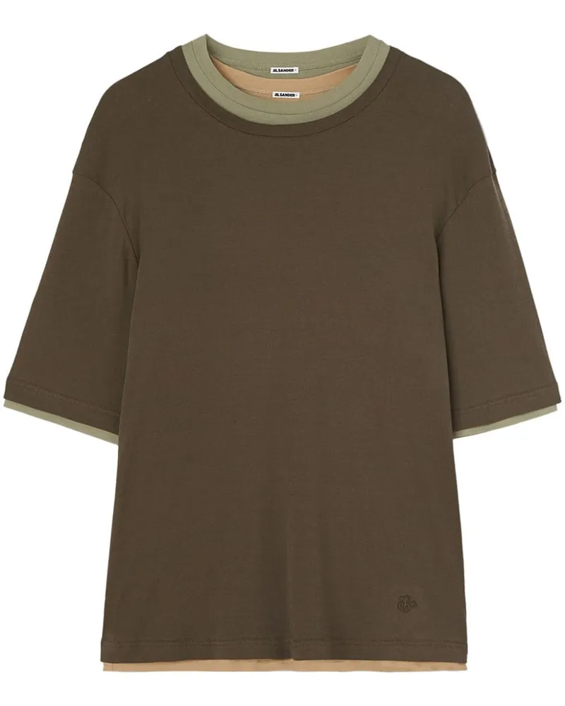 Jil Sander T-Shirt im Layering-Look - Grün Grün