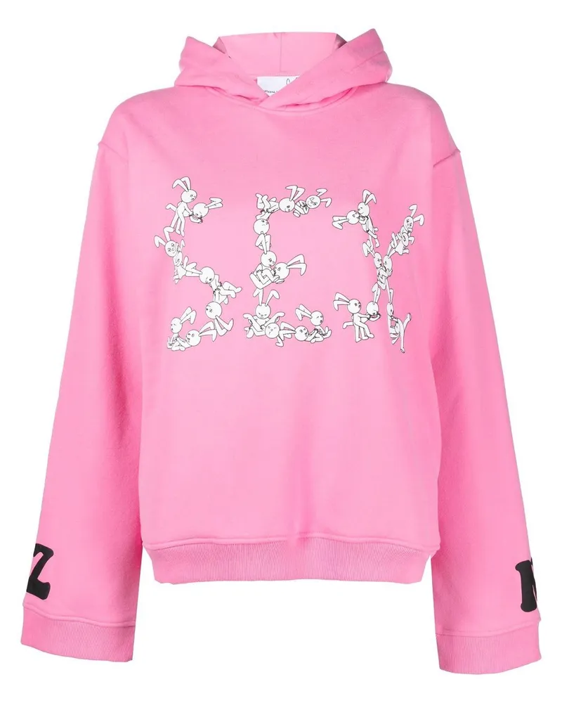 Natasha Zinko Oversized-Hoodie mit Slogan-Print - Rosa Rosa