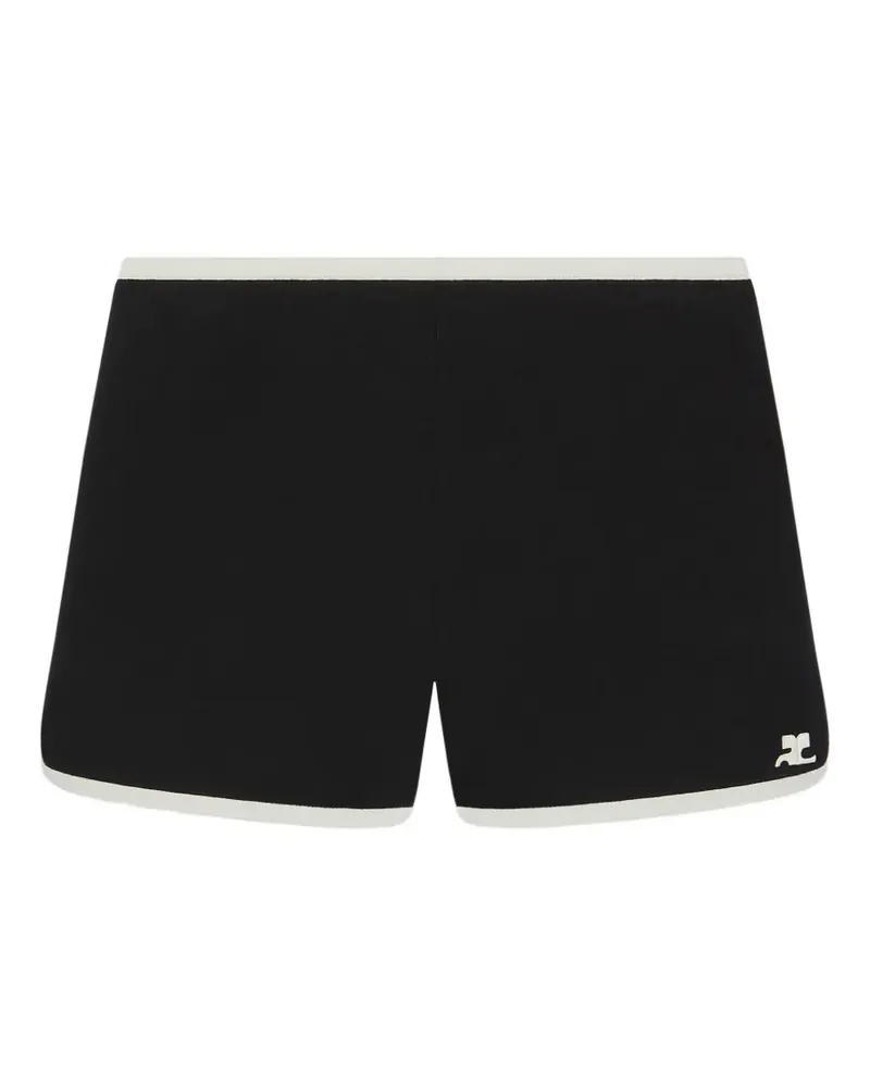 Courrèges Shorts mit Kontrastpaspeln - Schwarz Schwarz
