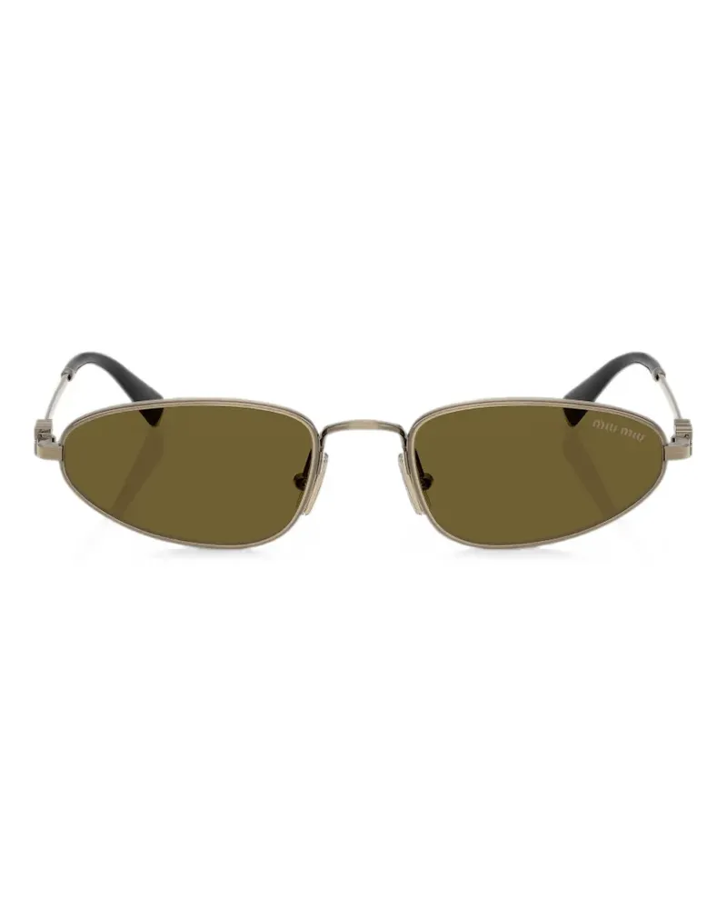 Miu Miu logo-engraved sunglasses - Gold Gold