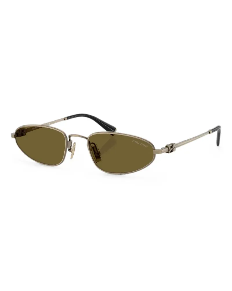 Miu Miu logo-engraved sunglasses - Gold Gold