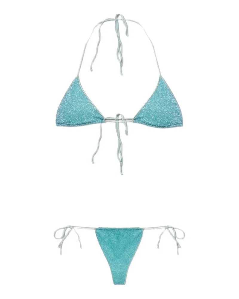 Oséree Lumière lurex-thread triangle bikini - Blau Blau