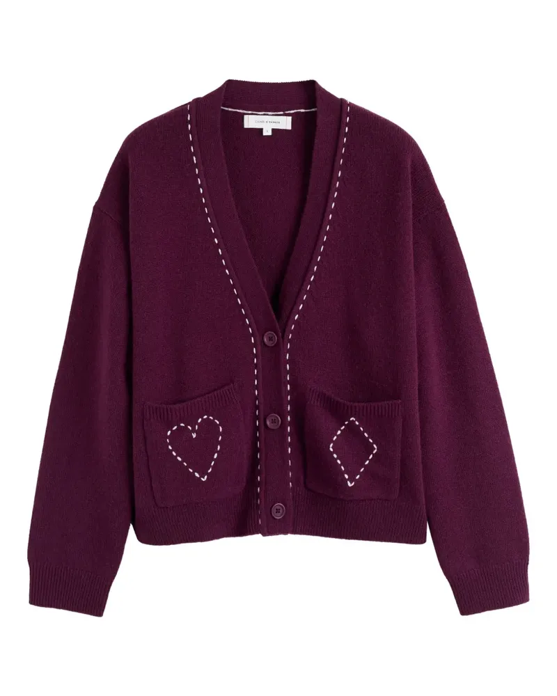 Chinti & Parker Queen of Hearts Cardigan - Violett Violett