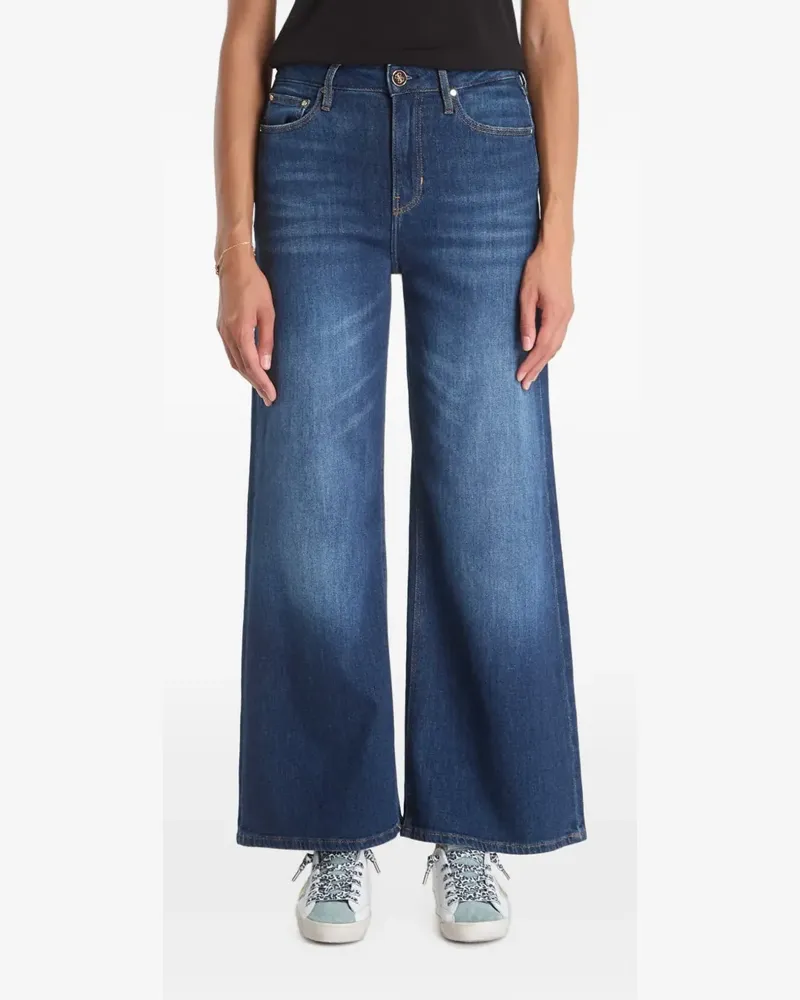Guess Bellflower whiskered wide-leg jeans - Blau Blau