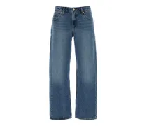 Straight-Leg-Jeans mit Logo-Patch - Blau
