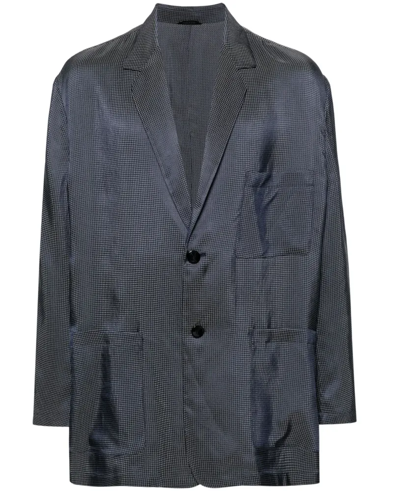 Giorgio Armani Hemdjacke mit Jacquardmuster - Blau Blau