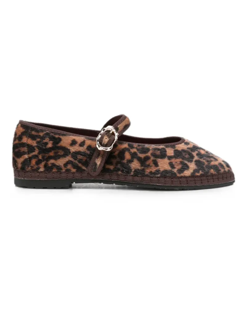 FLABELUS Pierre Ballerinas mit Leopardenprint - Braun Braun