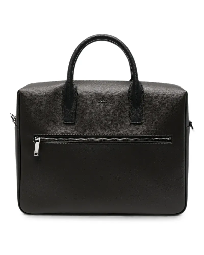 HUGO BOSS Daxter logo-plaque briefcase - Braun Braun