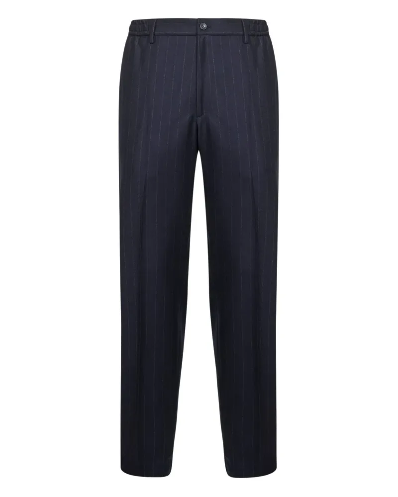 Tagliatore Nadelstreifen-Hose mit elastischem Bund - Blau Blau