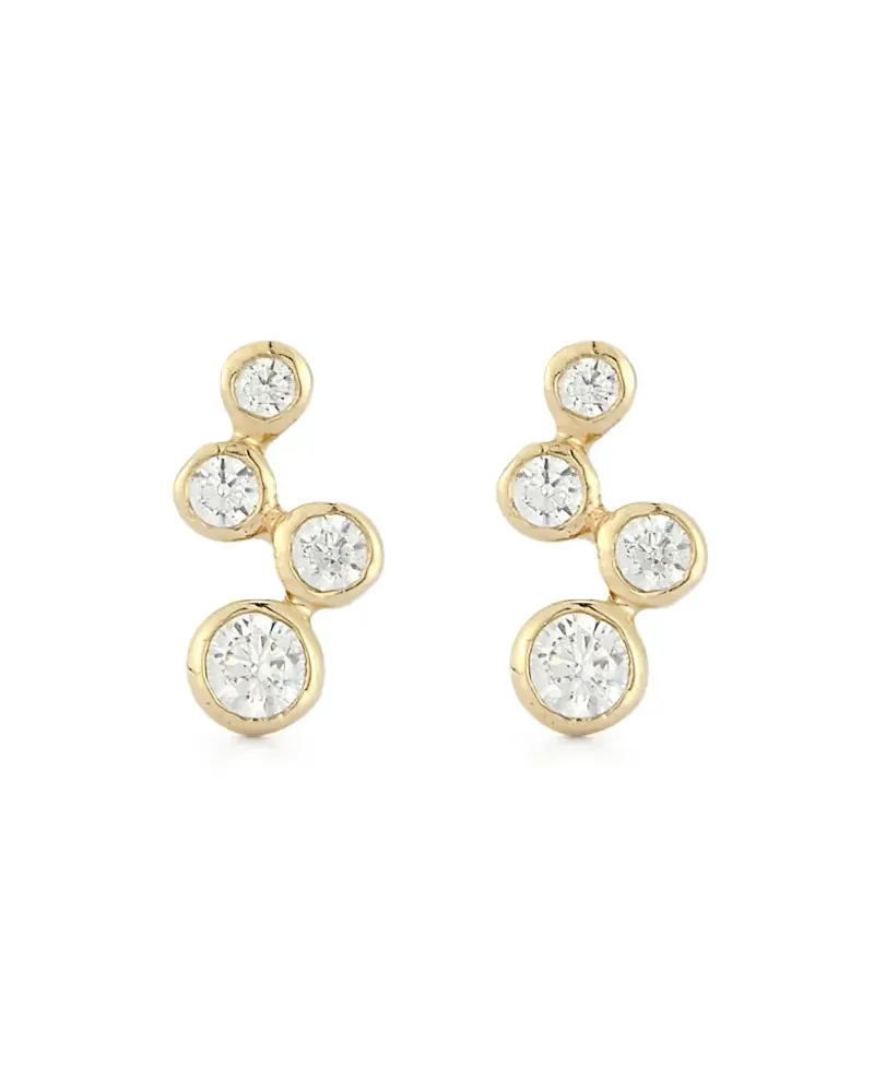 MATEO 14kt Gelbgoldohrstecker mit Diamanten Gold