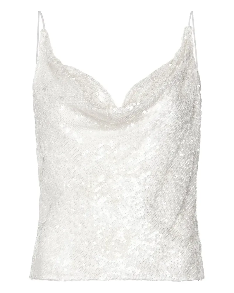 LAPOINTE sequinned cowl-neck top - Weiß Weiß