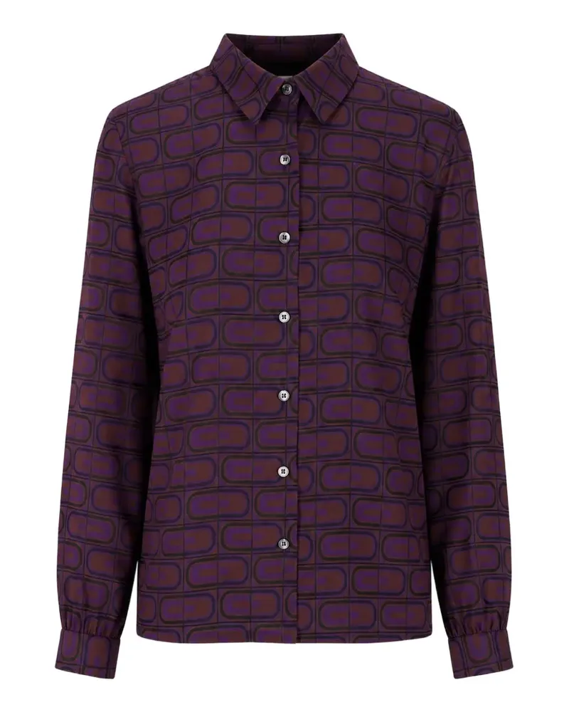 Laura Urbinati geometric-print long-sleeved shirt - Violett Violett