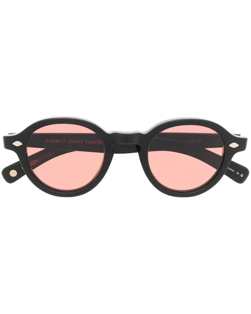 Garrett Leight Runde Flipper Sonnenbrille - Schwarz Schwarz