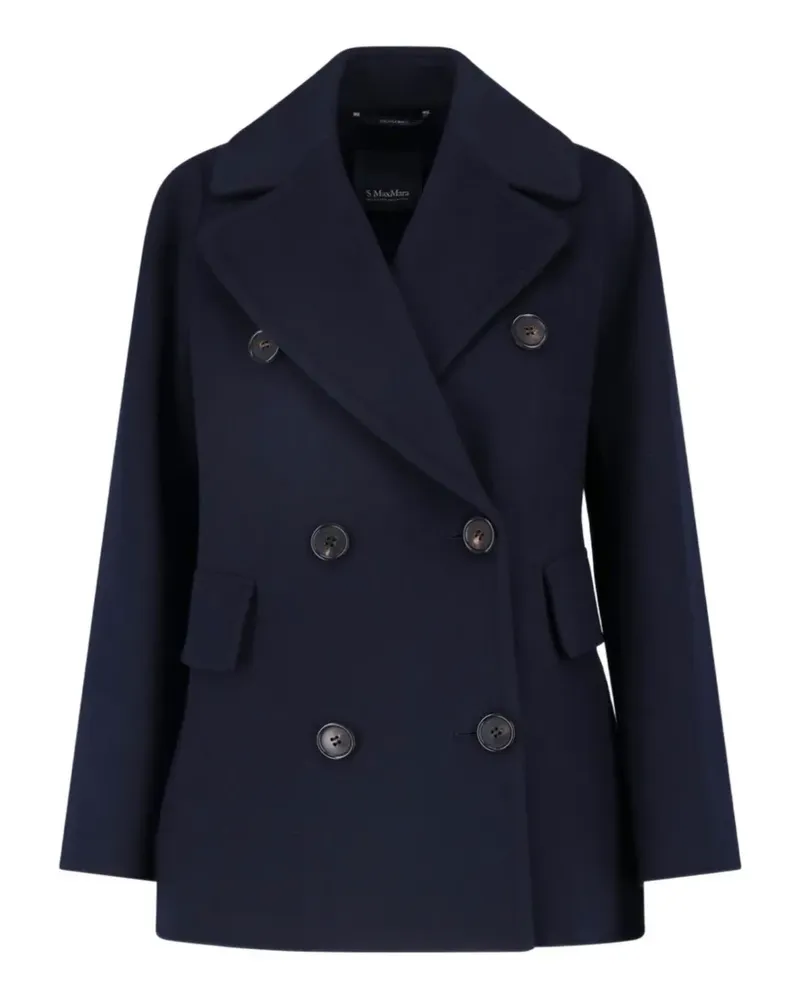 Max Mara double-breasted virgin wool jacket - Blau Blau