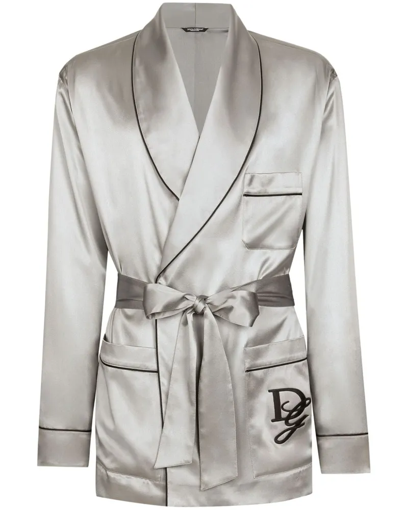Dolce & Gabbana Pyjama-Hemd aus Seide - Grau Grau