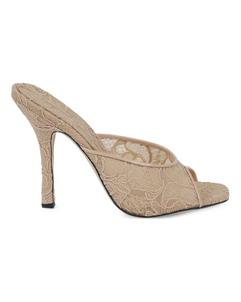 Ermanno Scervino 110mm lace-overlay open-toe heeled sandals - Nude Nude