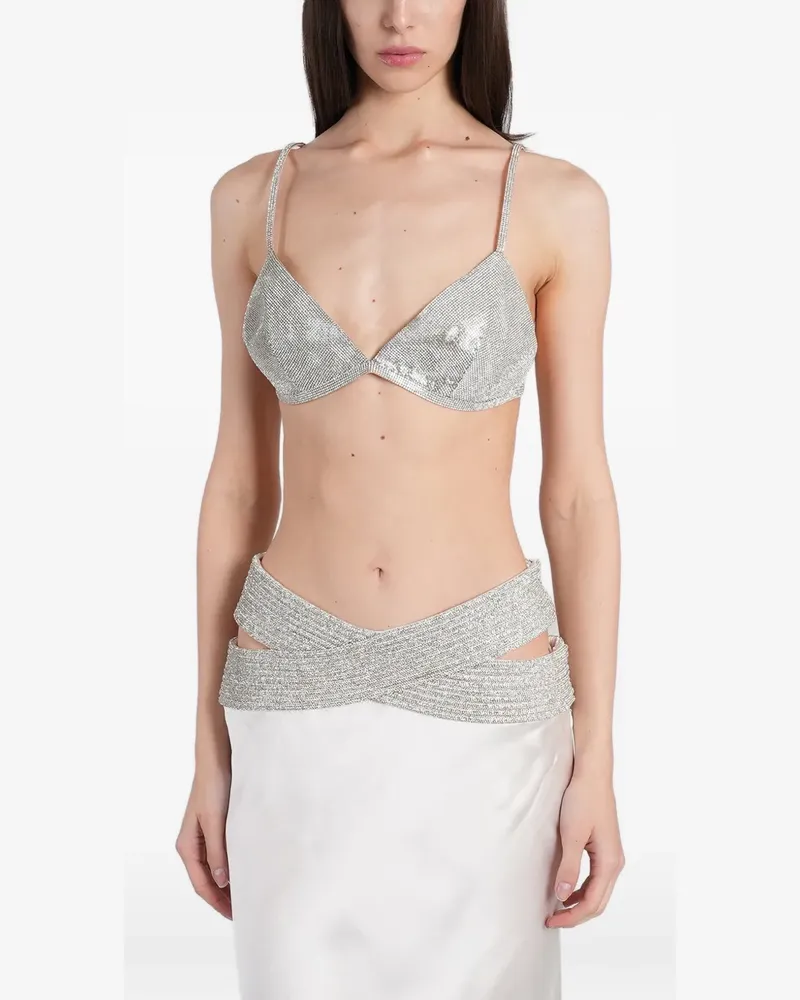 Nuè crystal-embellished top - Metallic Metallic