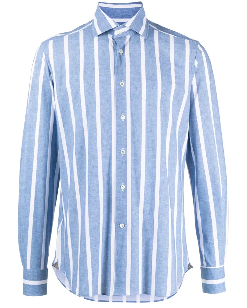 Corneliani Gestreiftes Hemd - Blau Blau