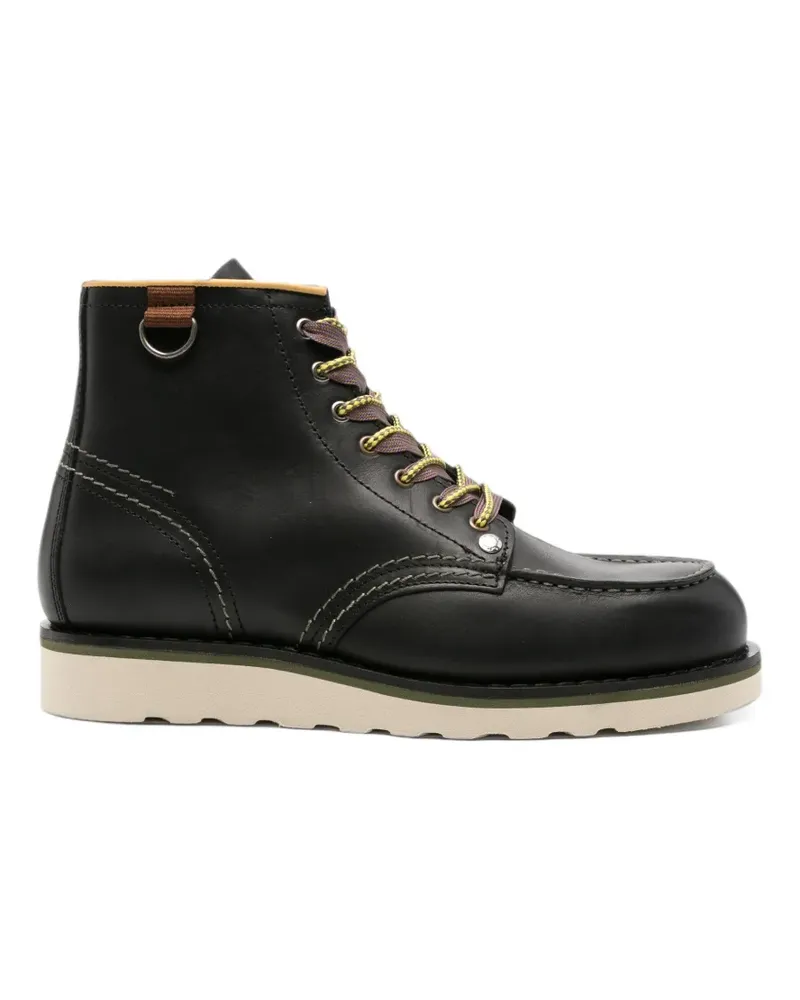 Paul Smith contrast-stitch leather boots - Schwarz Schwarz