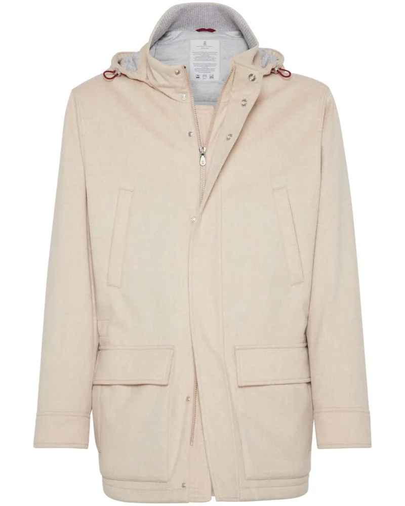Brunello Cucinelli Kapuzenjacke aus Kaschmir - Nude Nude