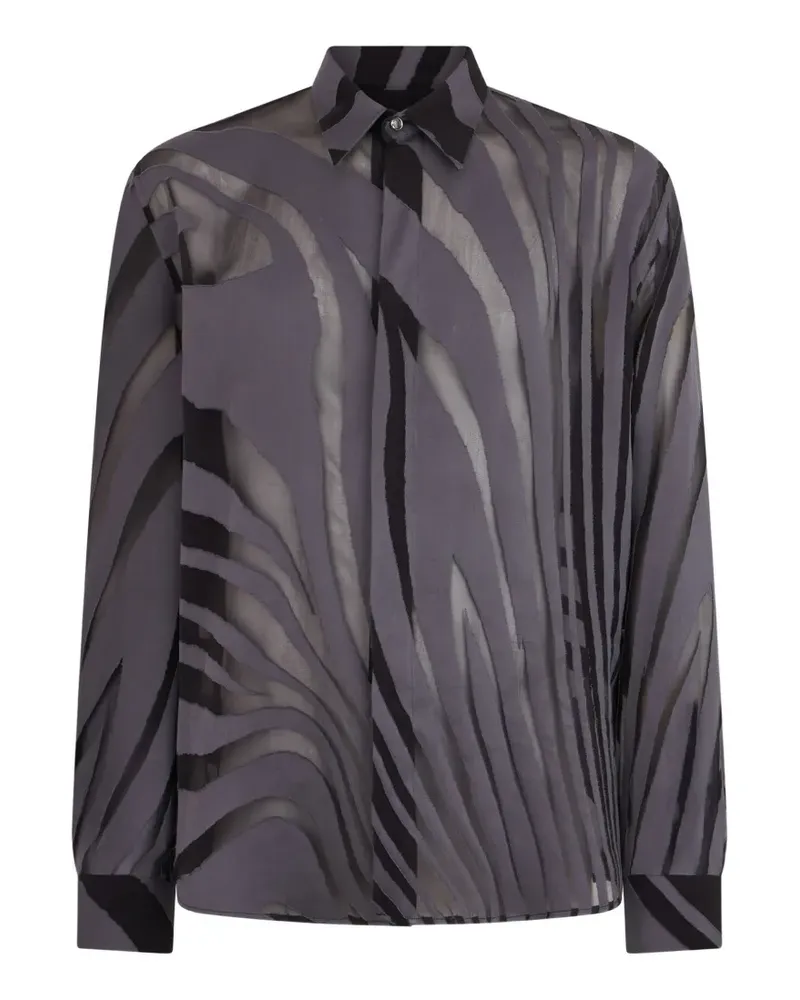 Roberto Cavalli zebra-print semi-sheer shirt - Grau Grau